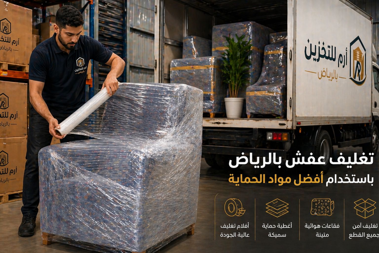 تغليف عفش بالرياض باستخدام أفضل مواد الحماية