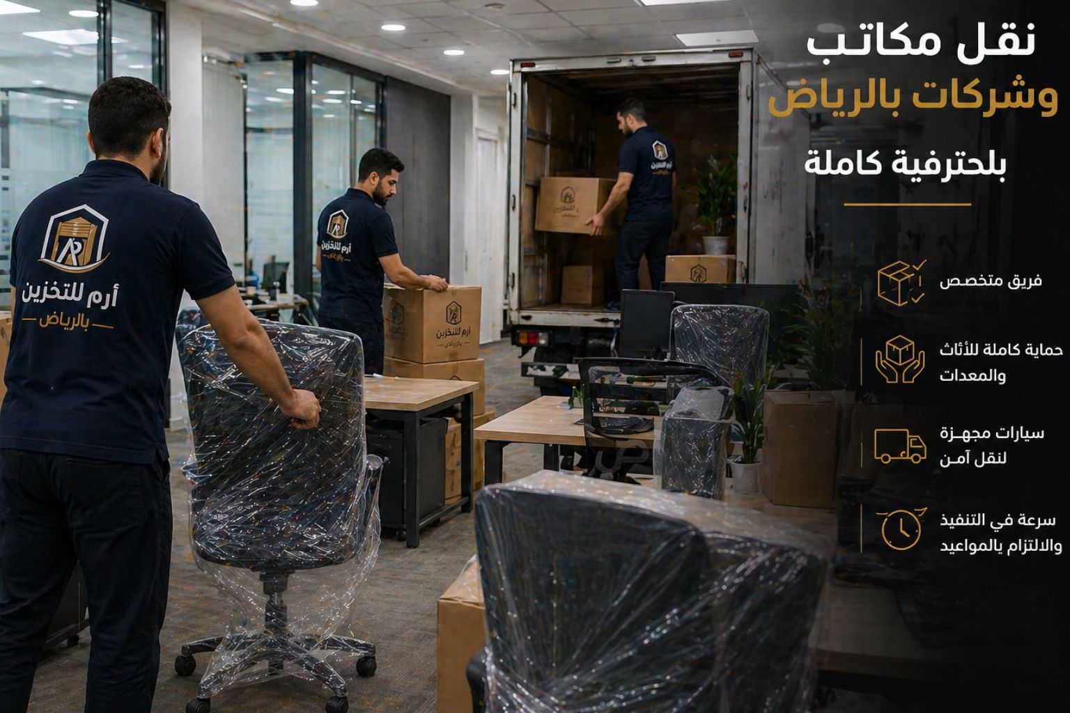 نقل مكاتب وشركات بالرياض باحترافية كاملة